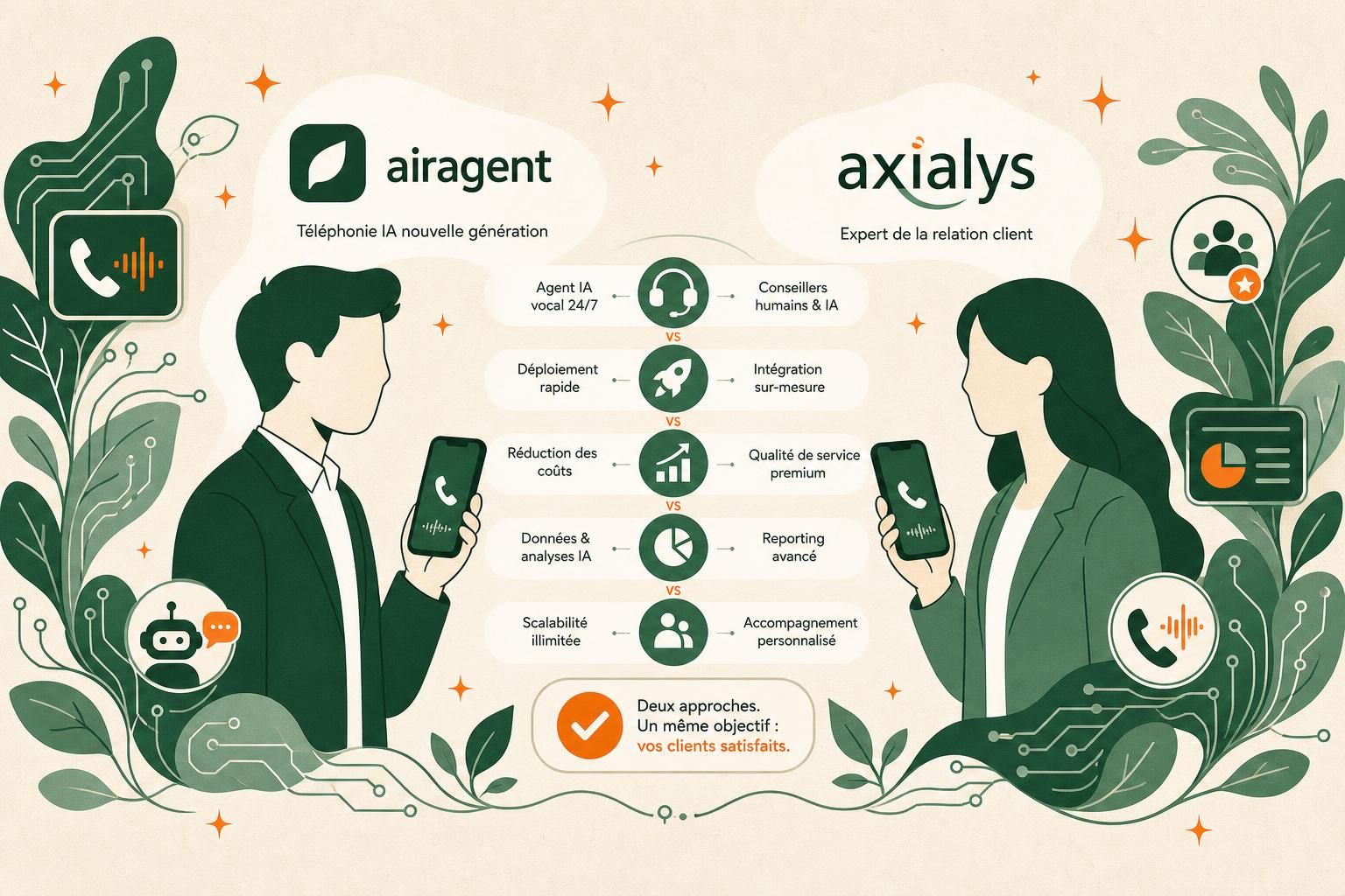 découvrez notre comparatif détaillé entre airagent et axialys, deux solutions de téléphonie basées sur l'ia, pour choisir l'option la mieux adaptée à vos besoins professionnels.