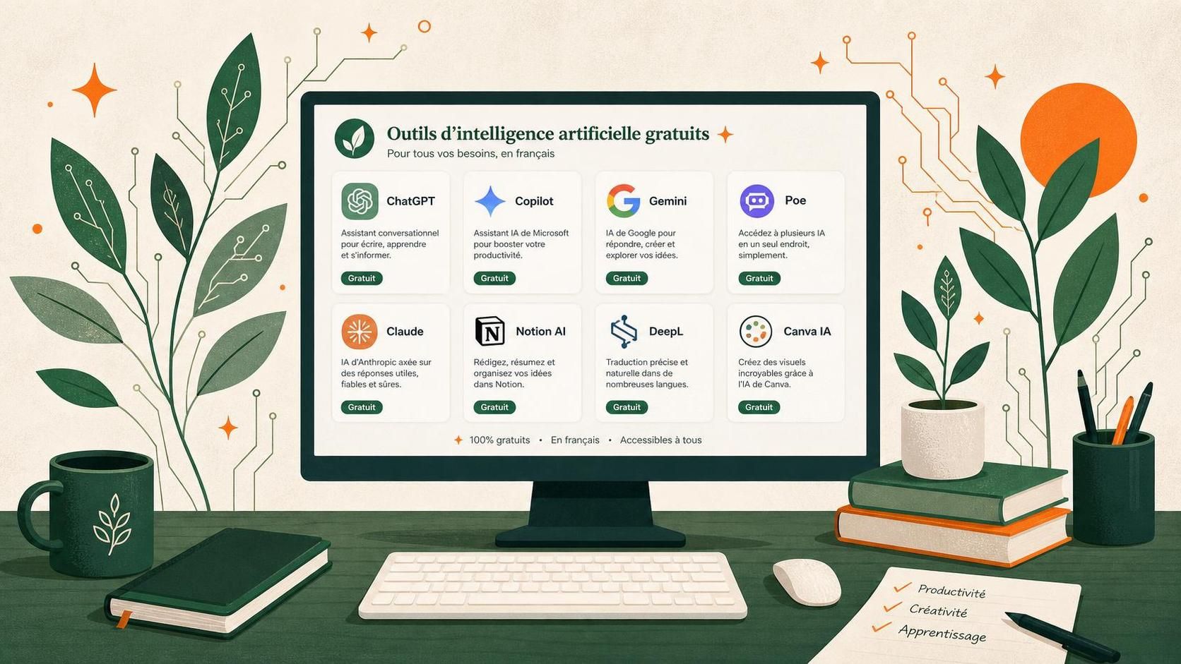 découvrez une sélection d'outils d'intelligence artificielle gratuits en français pour faciliter vos projets et améliorer votre productivité.
